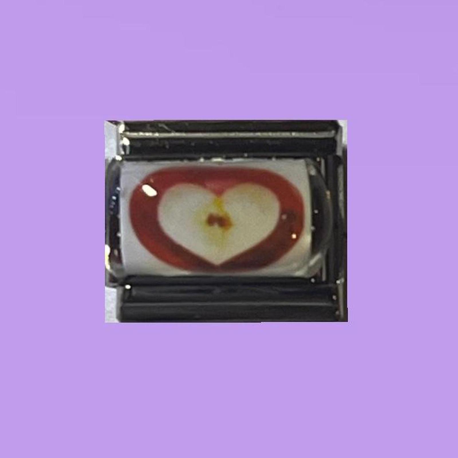 Red Apple Heart Charm 6$